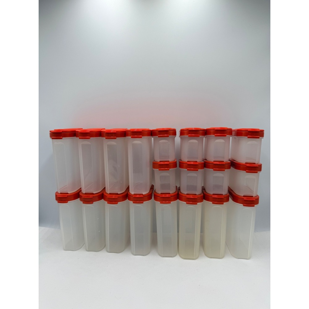 Tupperware Spice Shaker Set of 20  Red Modular Mates Kitchen Storage Vintage
